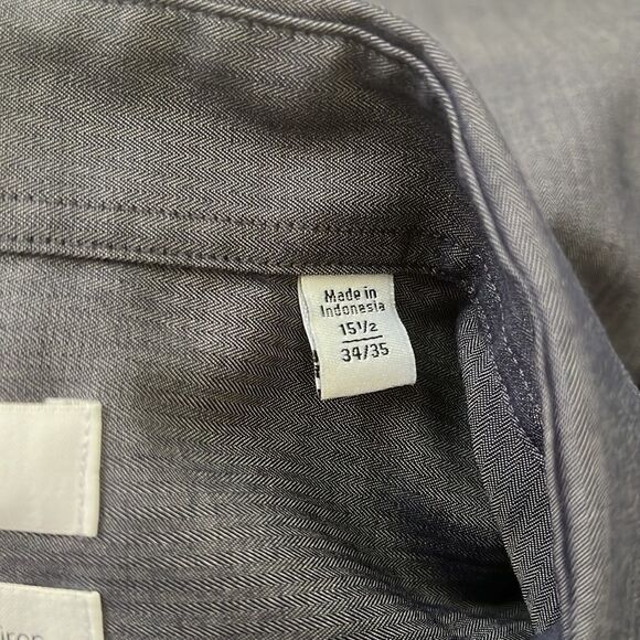 Calvin Klein Dark Gray Long Sleeve Button Up Dress Shirt  Size 34/35 - Picture 12 of 12